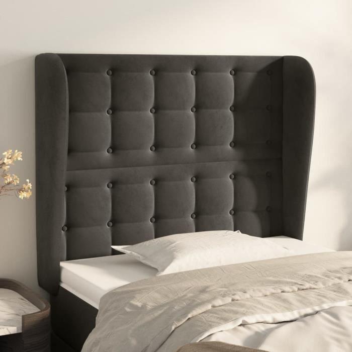 VidaXL Headboard with Ears Dark Grey 93x23x118-128 Cm Velvet3118427