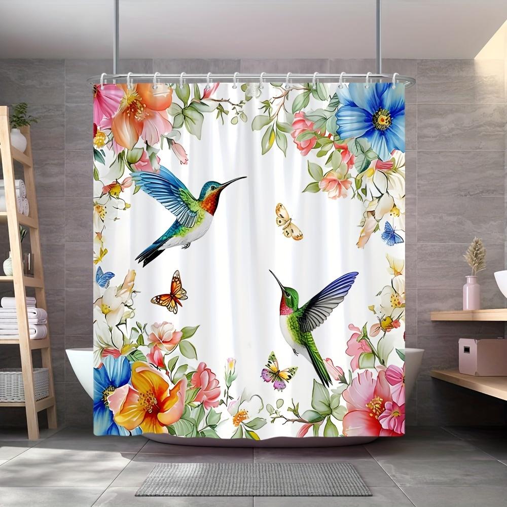 Washable Waterproof Shower Curtain With Hooks Easy Installation Anti-Mildew Cute Simple Design For Home Hotel Dorm Apartment