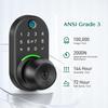 Tastatur Smart Türschloss mit Knauf, Yamiry Schlüsselloses Digitale Schloss mit Griff, Elektronischer Fingerabdruck-Knauf für Haustür, Passcode generieren