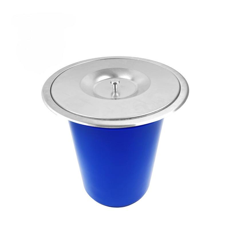 

Embedded Stainless Steel Waste Bins Kitchen Countertop Garbage Bin Toilet Round Trash Can Multifunctional Desktop Litter Cans 5L синий