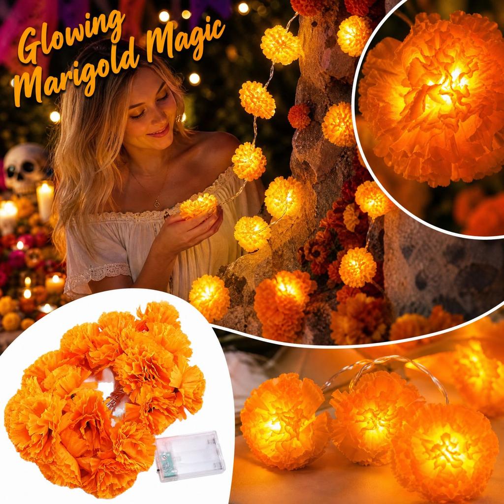 Mexican and Flower String Lights - Battery Operated Party Decorations For, Halloween, Home and Garden