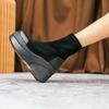 Herbst-Erhöhung Plateau Kurzstiefel Klassische Schwarze Keilabsatzschuhe für Damen Mode Lässig Bequem Damen Sneaker