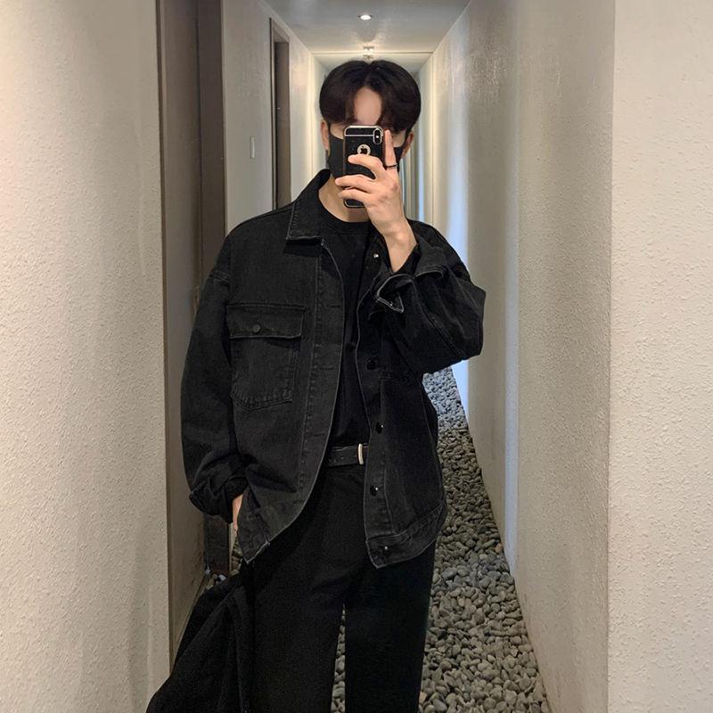 

Джинсовая куртка мужская весна-осень корейский стиль модная свободная и универсальная рабочая куртка с лацканами M