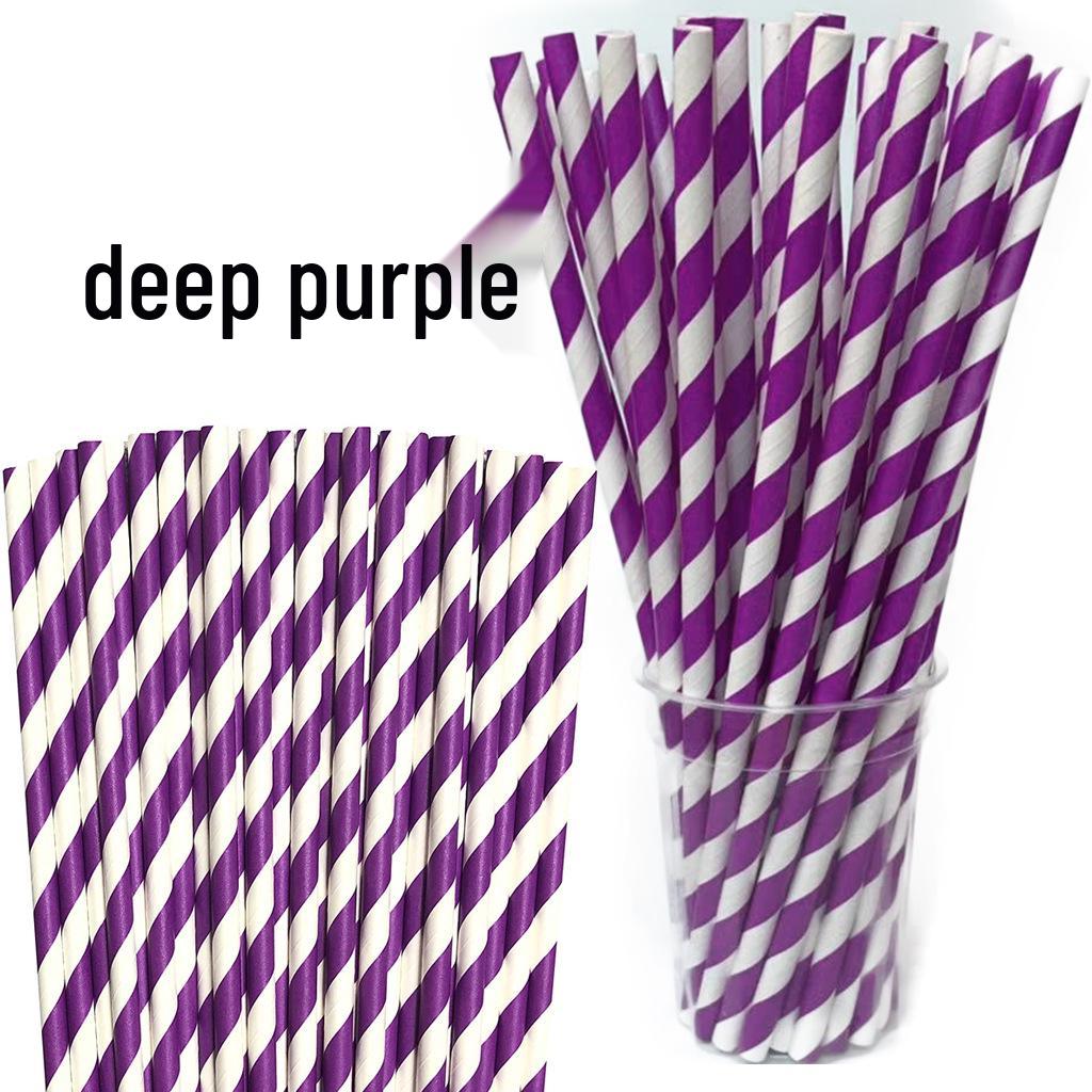 Individually Wrapped Biodegradable Striped Paper Straws