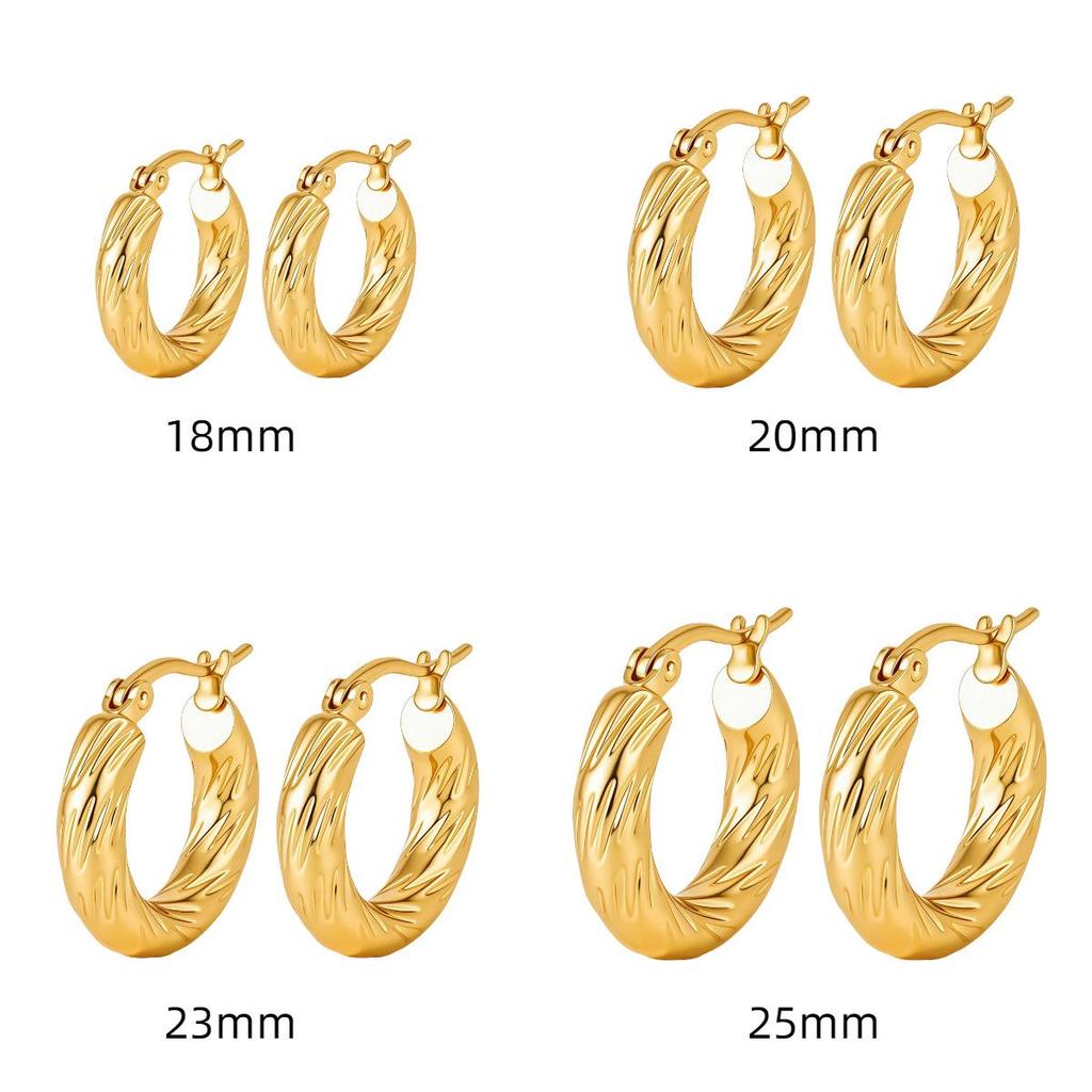 2025 Trendy Large Titanium Steel Hoop Earrings for Women - Exaggerated, High-End, Colorfast Design