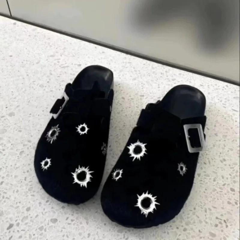 Fashion Women Platform Slippers Designer Mules Trend Brand Suede Casual Shoes Autumn Sneakers Walking Slides Zapatillas De Mujer