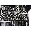 Autumn and Winter Imitation Mink Collar Pocket Sleeves Leopard Print Shawl Cape Fringed Scarf Jacket Women's Knitted Sweater