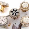 10pcs Durable flower Circular handle European style Light Furniture Knob Plastic Single Hole Cabinet Handle Cupboard