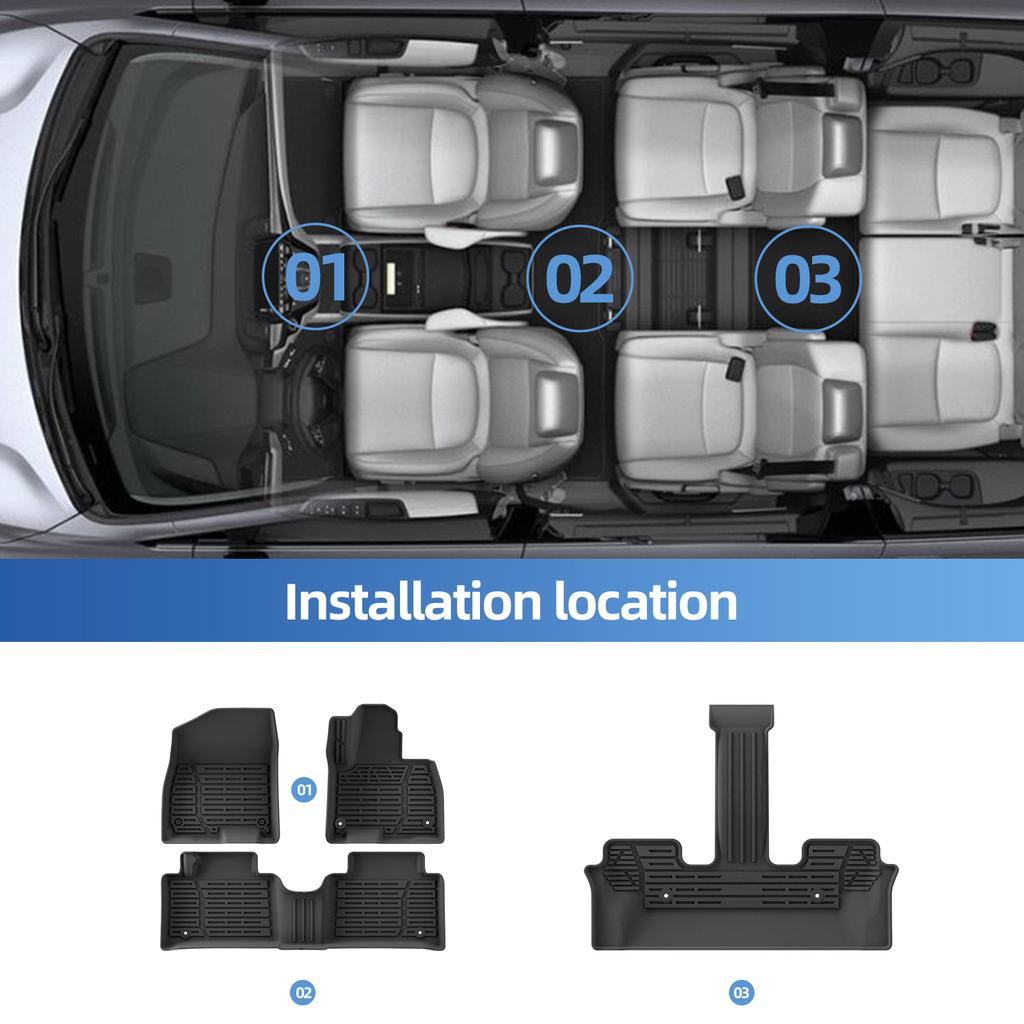 Right Drive for Hyundai Palisade Hybrid 7Seats 2026 (Not Fit Fuel Version) TPE Car Floor Mats Cargo Liner Trunk Pad Waterproof