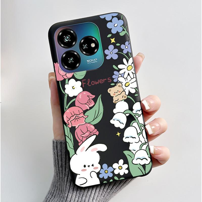 For ZTE Axon 60 Lite / Blade V60 Vita / Nubia V60 Design Case Cute Love Heart Rabbit Casing Black Soft Silicone Protective Cover