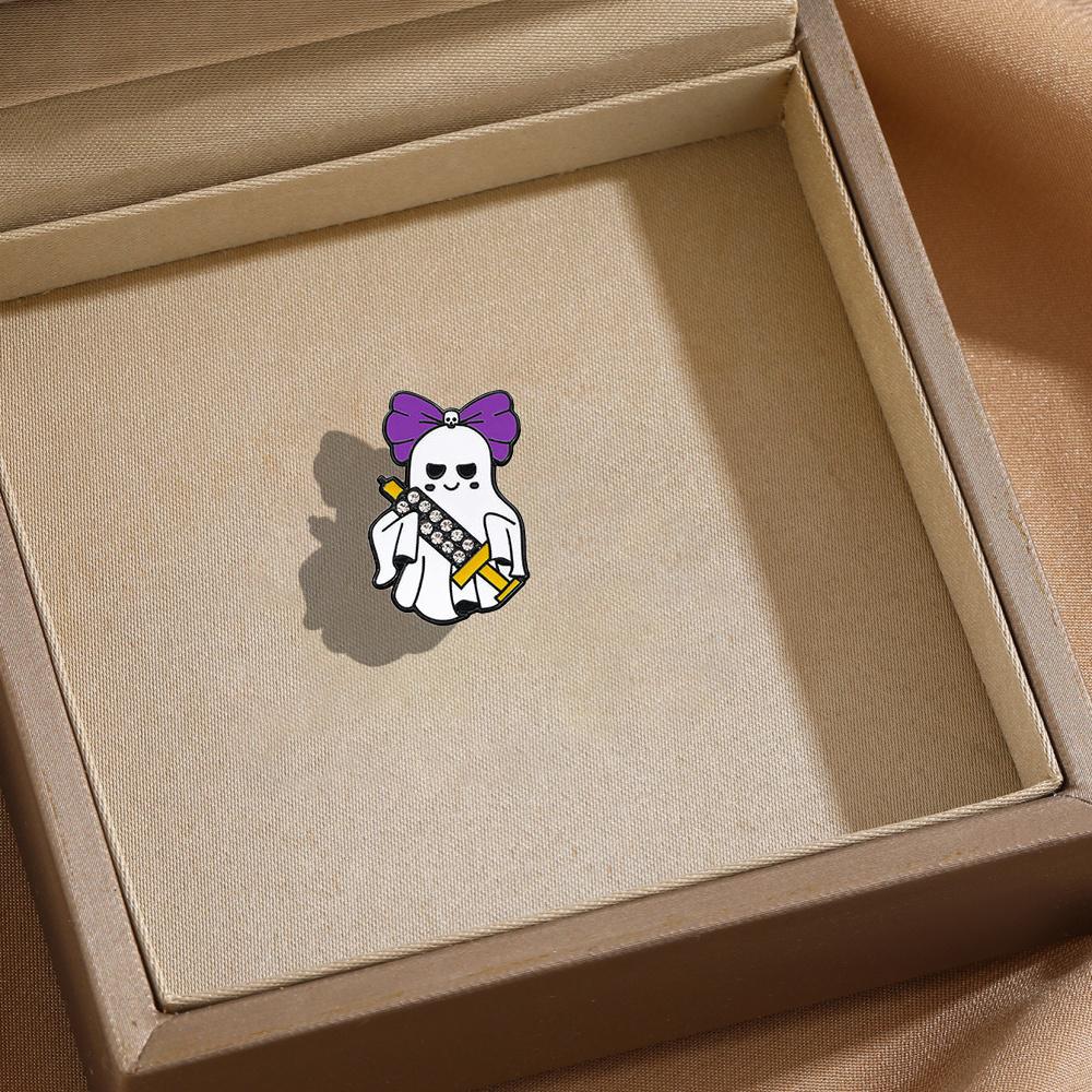 

Halloween White Ghost Brooch Universal Alloy Brooch Fashionable and Versatile Clothes Bags Scarf Accessories Christmas Brooch фіолетовий