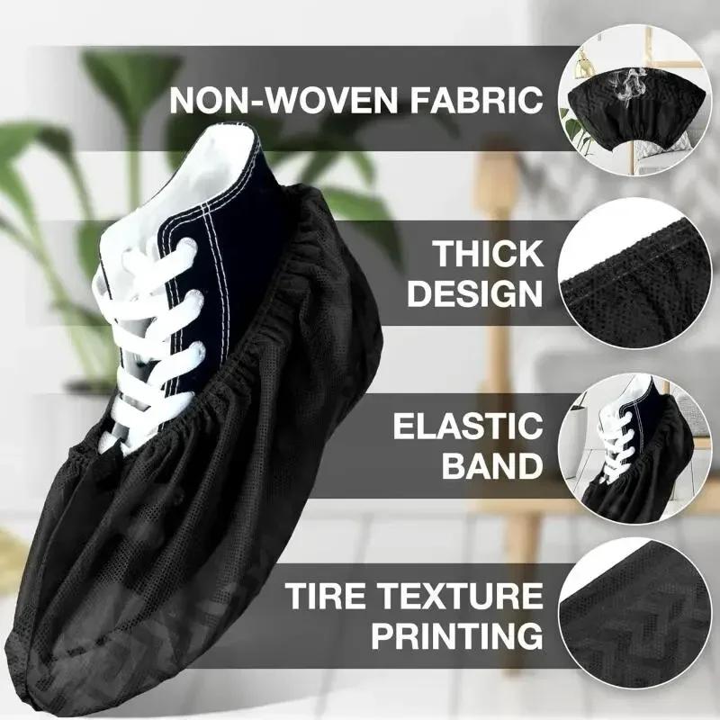 Disposable Shoe Covers Non-Woven Boot & Shoe Covers Durable Non Slip Overshoes Boot Covers for Indoor Outdoor Home Floor