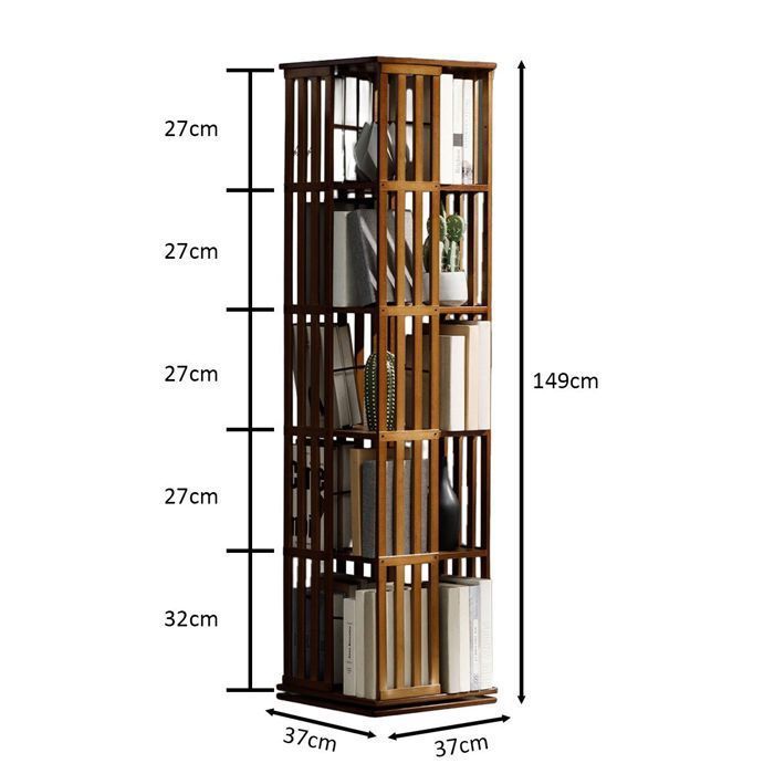 Étagère rotative - Divit DR16 - 5 niveaux - Rotation 360° - Beige - 37x37x148 cm