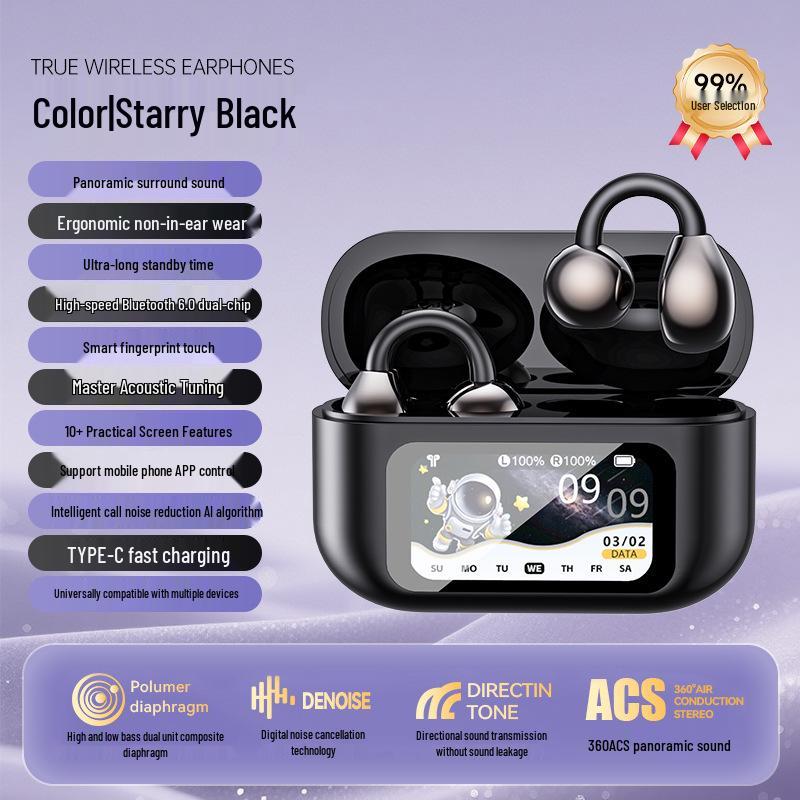 XG42 Ear-Clip Bluetooth Headset with Color Screen & AI Translation
