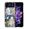 K-KikuoS Art Cute Phone Case For Samsung Z Flip 7 6 5G Galaxy Z Flip4 Z Flip5 Z Flip3 Coque Black Hard PC Shell Protective Cover