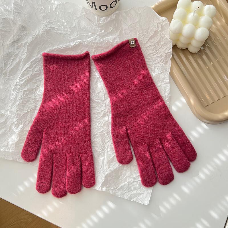 Women s Soft Knitted Touchscreen Gloves One Size