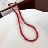 Minar 2026 New 4 6 8 10mm Green Color Glass Beads Strand Beaded Necklace for Women Female Silver Plated Toggle Clasp Chokers