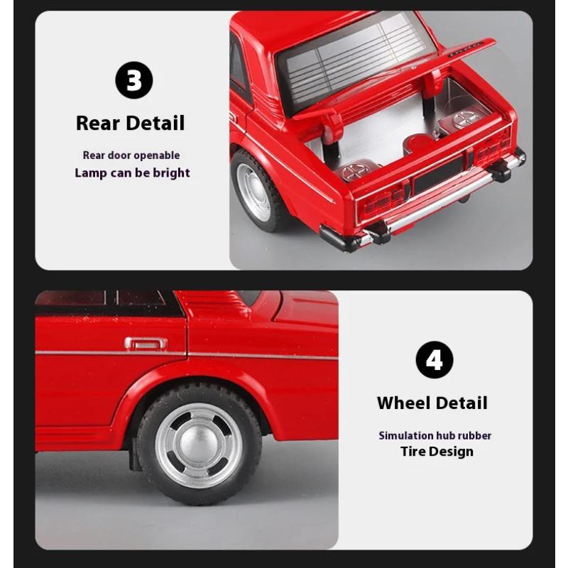 1/32 Retro LADA Alloy Car Model Toys, Car Center Console Interior Decorations, Cool Desktop Ornaments, Adult Christmas/Birthday Gifts