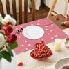 Love Valentine's Day Meal Mat, Festival Party Restaurant Decoration Tablecloth, Home Kitchen Table Insulation Mat 1pc