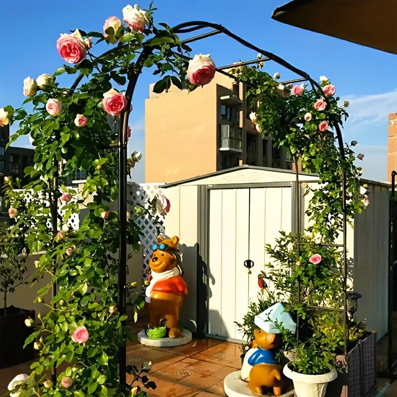 New Heavy-Duty Metal Garden Arch Adjustable Height/Width Sturdy Steel Frame Easy Install for Roses Climbing Plants Balloons