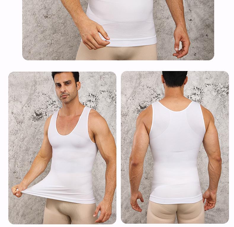 Men's Mesh Shaping Vest BX09: Breathable Chest Binder, Tummy Control, Back Support, Sporty.
