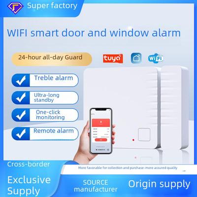 Tuya Smart WiFi Door & Window Alarm: Multi-Function Magnetic Alarm & Doorbell for Home Security.