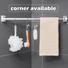 4PCS No Drill 360° Rotating Curtain Rod Brackets Self Adhesive Adjustable Curtain Rod Holders for Rods up to 2.5cm, White
