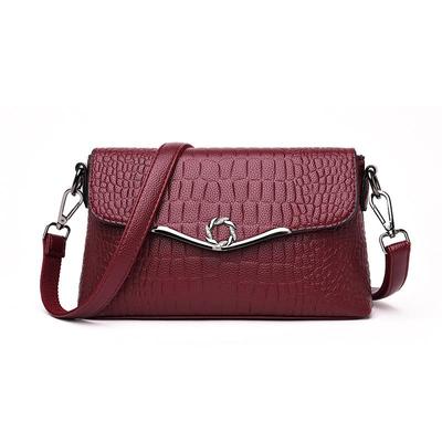 Women Bag Fashion Handbags Crocodile Pattern Shoulder Diagonal Package Middle-aged Bag