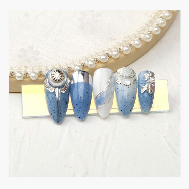 10Pcs Acrylic Nail Art Iridescence Aurora False Nail Tips Display Bar Decoration