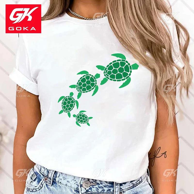 

Premium Cotton T Shirt Protect The Ocean Turtle Print Tees Hip Hop Fashion Casual Short Sleeve Round Neck Tops Unisex T Shirts S