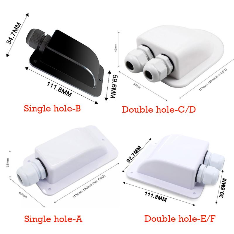 1/2Pcs Solar Panel Single/Double Hole Wire Cable Entry Gland Box ABS Waterproof Sealing Junction Boxes RV Caravan Accessories