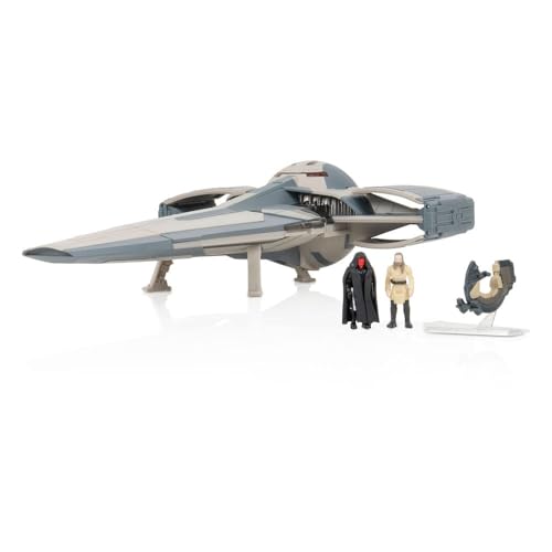 Star Wars Micro Galaxy Squadron Sith Infiltrator - 10-inch Vehicle with Stand, 2.5-inch Speeder, and Two 1-inch Microfigure Accessories