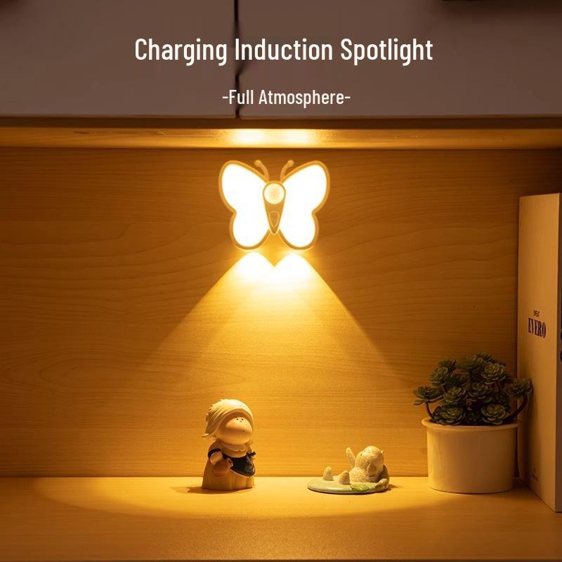 Rechargeable LED Butterfly Night Light with Body Sensor & Magnetic Attachment for Bedrooms