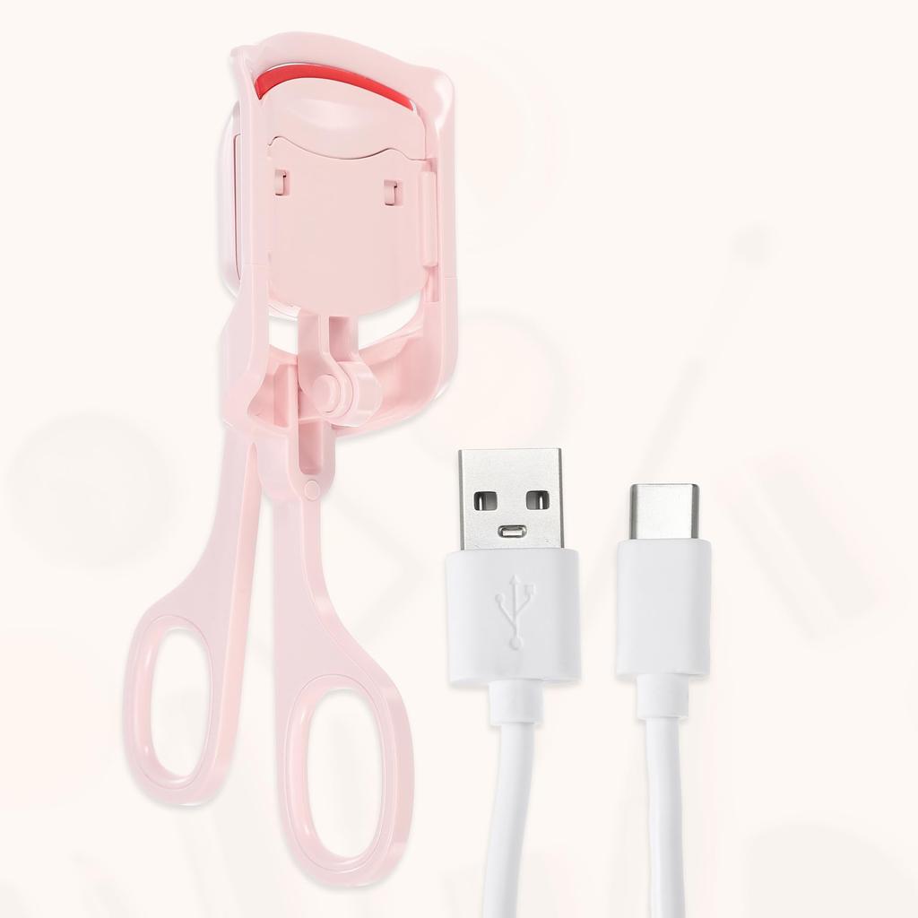 VOCOSTE Heated Eyelash 3 Heating Rechargeable Eyelash Curler with Digital Electric Eyelash Curler that Lifts and Curls Pink Curler, Modes, Display,