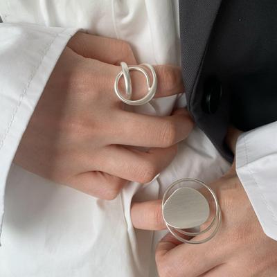 Geometrischer, auffälliger Hip-Hop-Ring für Damen – Trendiger europäischer und amerikanischer Stil, offenes, kreatives Zeigefingerdesign
