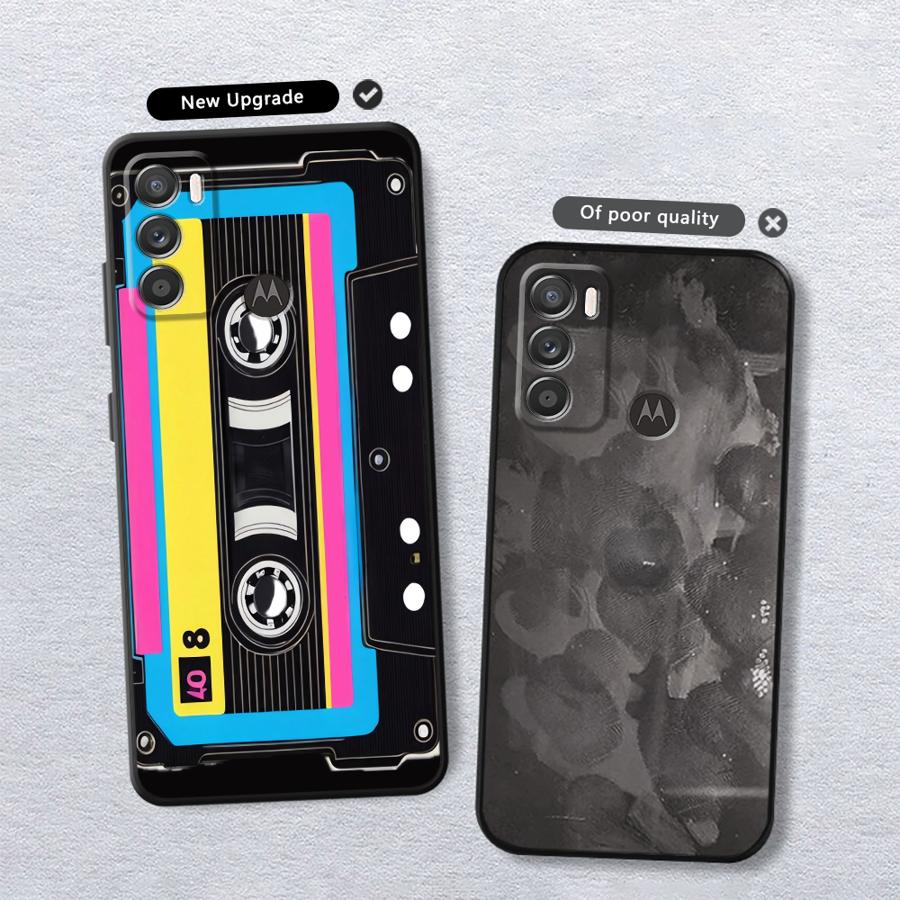 Case for Motorola Moto G53 G30 G52 G32 Edge 20 Pro 30 Lite G60s G22 Edge40 G50 G51 G73 G71 Phone Cover Vintage Cassette