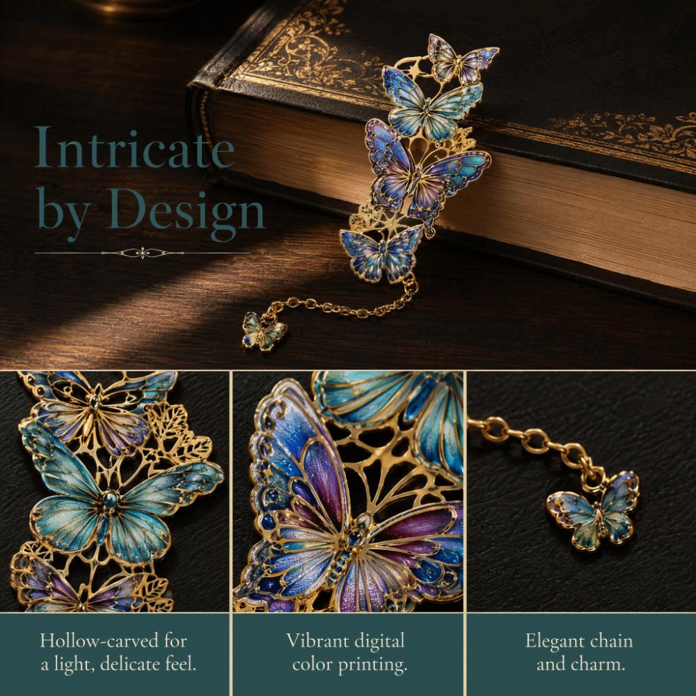 Creative Metal Butterfly Bookmark Chinese Style Decorative Bookmark Reading Accessory