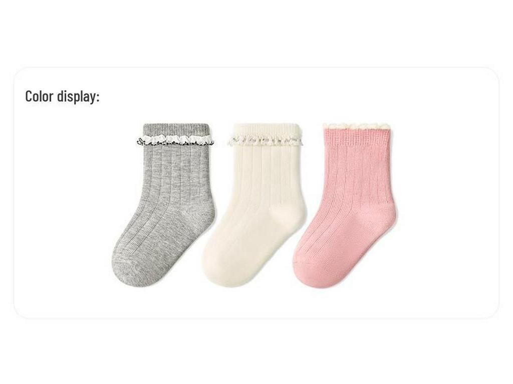 Nidoran 2025 Baby Lace Cotton Socks: Autumn/Winter Boneless Non-Binding Princess Socks for Girls