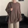 Retro Design Soft Waxy Round Neck Pullover Sweater Women's Autumn and Winter New Loose Lazy Wind Knitted Sweater Top