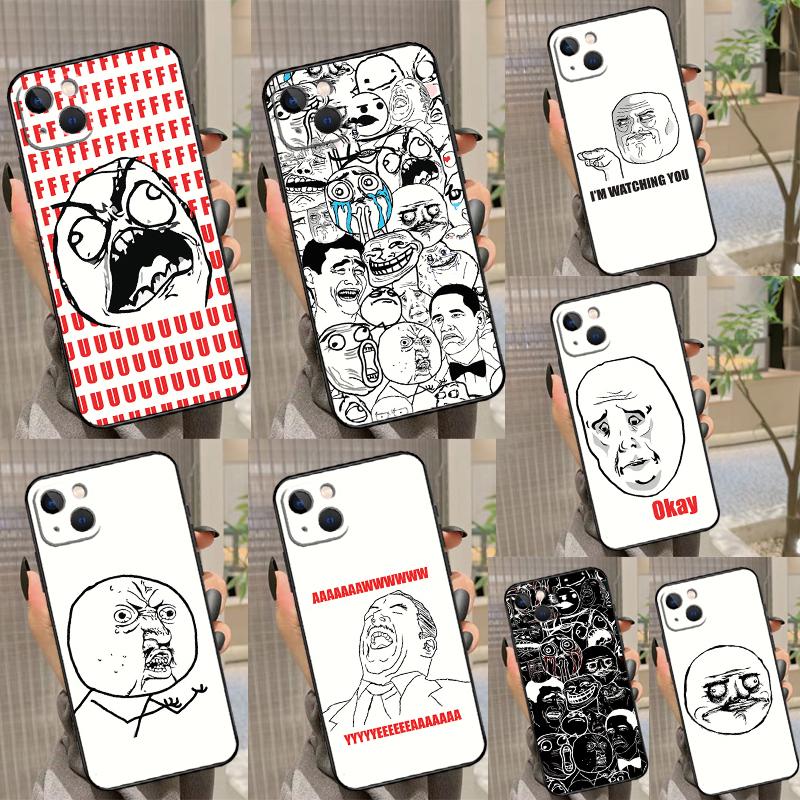 Funny FACE MEMES Funda For iPhone 15 16 Pro Max 12 13 Mini 11 14 Pro Max XS X XR 15 16 Plus Case