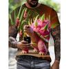 Men's T-Shirt Funny Fruit 3D Print Unisex Short Sleeve Cute Round Neck Pullover Tops Trend Streetwear Comfortable Men's Clothing