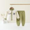 Children's Quilted Warm Underwear Set – Thick 2-Piece for Baby, Spring & Autumn.