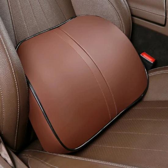 Adjustable Car Headrest Pillow Set Leather Auto Neck Protection Rest Pillows Seat Waist Supports Lumbar Cushion Memory Cotton