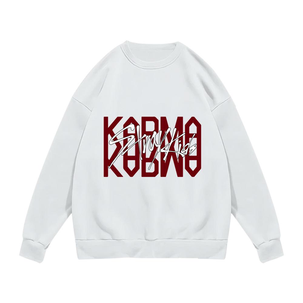 Stray Kids KARMA 4th Album Sweatshirt Kpop Merchandise Unisex Casual Long Sleeve Pullover Fan Apparel Fashion Oversized Crewneck Tops