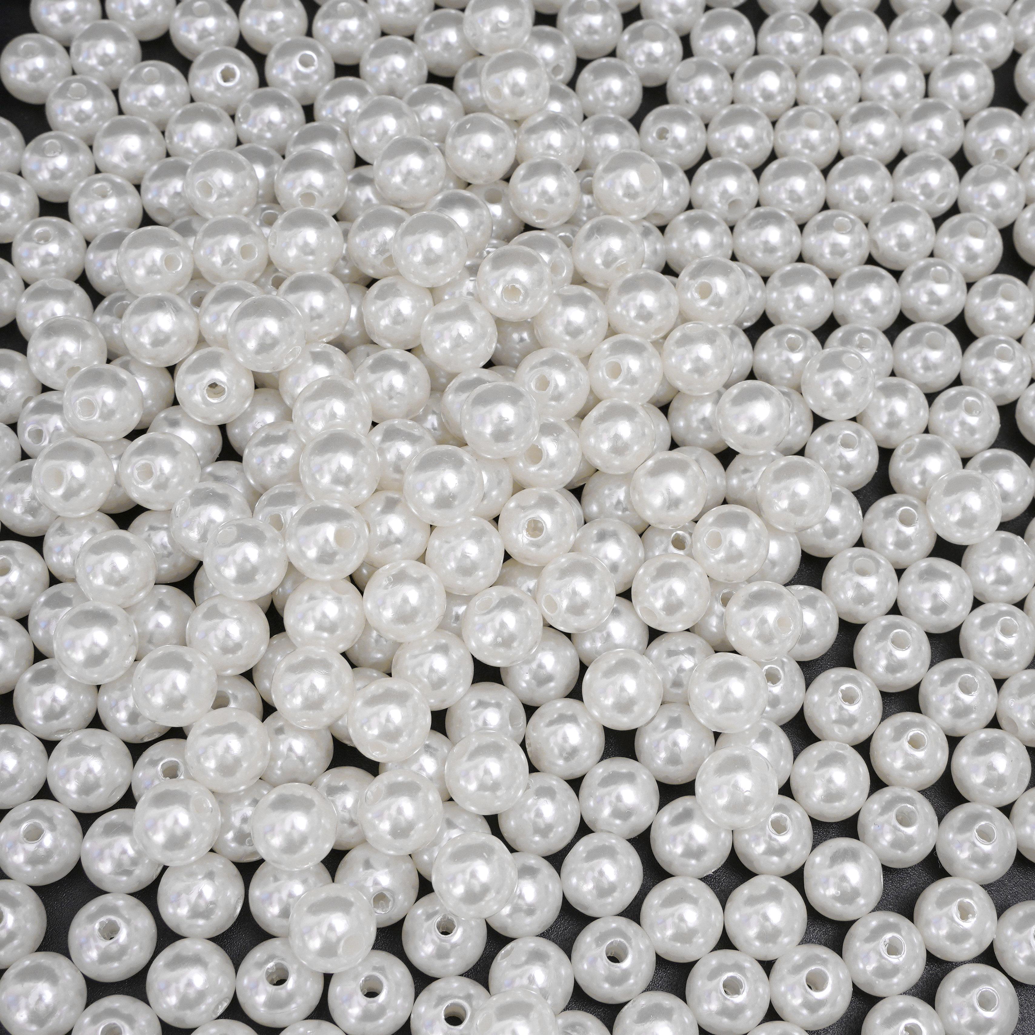 

500 г Высокоглянцевый АБС Жемчуг Водяная мельница Круглый Прямое отверстие Рассыпные бусины DIY Браслет Ожерелье Изготовление ювелирных изделий Шитье Рукоделие Декор 10mm 1000pcs белый