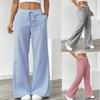 Women Striped Drawstring Wide Leg Casual Summer Pants