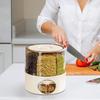 Rotatable Dividers Rice Dispenser One-Click Output Rotating Rice Bucket  Kitchen Storage