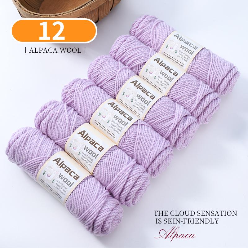 Alpaca Wool Medium Thick Yarn Ball for Hand-Knitted Cardigans, DIY Scarves, and Sweaters