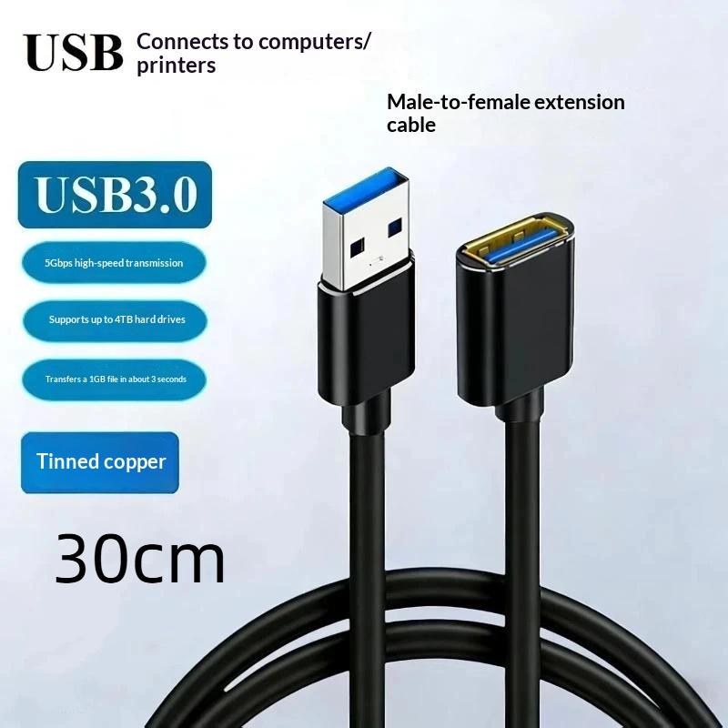 Usb 3.0 Extension Cable Extender Cord Fast Extension Data Transfer Wire 0.3/0.5/1/1.5/2M For Smart Tv One Ssd Pc Laptop