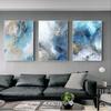 Blue Gold Abstract River Canvas Painting Modern Wall Art Posters Prints Landscape Pictures for Living Room Home Decor No Frame